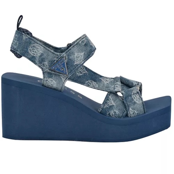 GUESS BRAND NEW Women's Daysa Quattro-G Strappy Eva Wedge Sandals - Picture 2 of 5